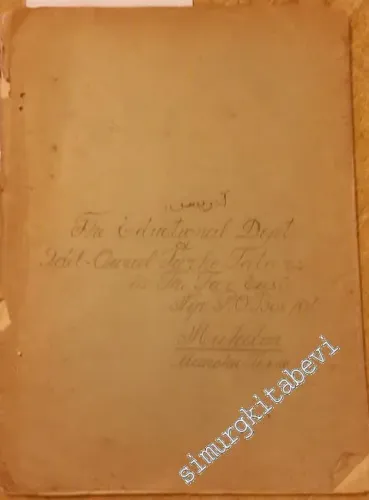 OSMANLICA: İdil Ural Türk Tatar İbtidai Dini Milli Mekteblerinin Birleşken Programı -       Ağustos 1935