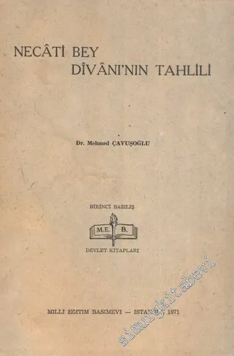 Necati Bey Divanı'nın Tahlili -        1971
