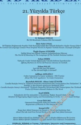 TYB Akademi: Dil, Edebiyat ve Sosyal Bilimler Dergisi - 21. Yüzyılda Türkçe - Sayı: 29    Yıl: 10  Mayıs