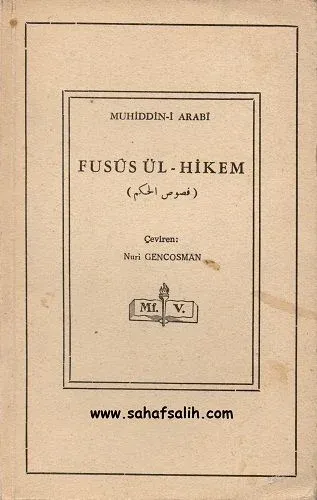 Fusus Ül - Hikem - Muhiddin-i Arabi 1956 Baskı