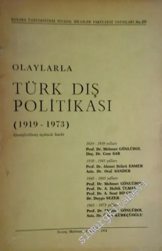 Olaylarla Türk Dış Politikası ( 1919 - 1973 ) -
