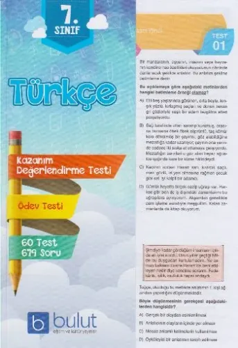 Bulut Eğitim 7. Sınıf Türkçe Yaprak Test