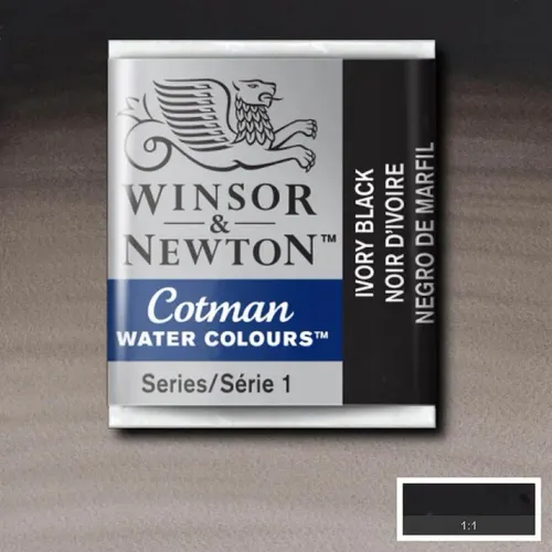 Winsor & Newton Cotman Sulu Boya Yarım Tablet Ivory Black 331