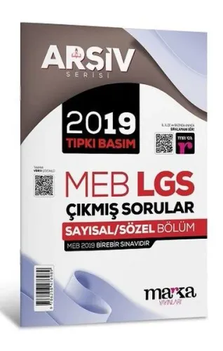Marka Yayınları 8. Sınıf LGS 2019 Çıkmış Sorular Çözümlü Tıpkı Basım