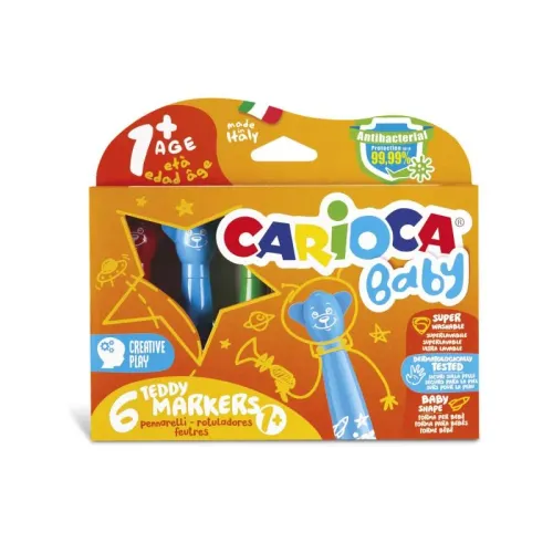 CARİOCA BABY KEÇELİ BOYA TEDDY JUMBO YIKANABİLİR 6 LI 42815