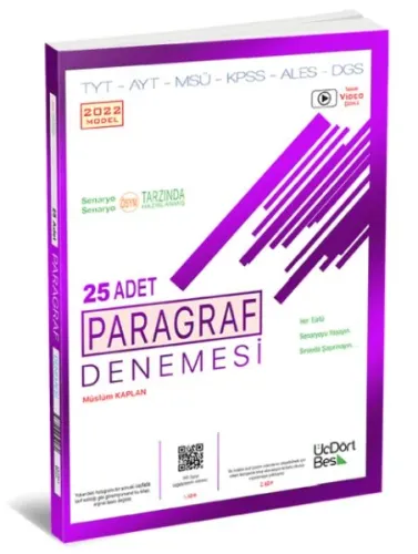 ÜçDörtBeş 2022 Paragraf 25 Adet Denemesi %27 indirimli Müslüm Kaplan