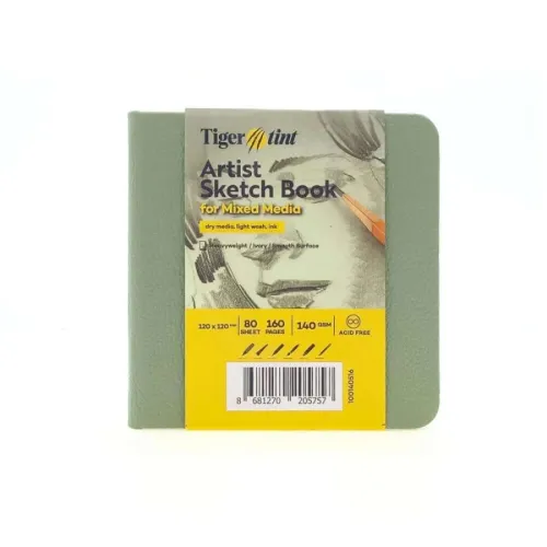 Tigertint Eskiz Defteri Sert Kapak 140gr. 12x12cm 80yp. Mint Yeşili N: