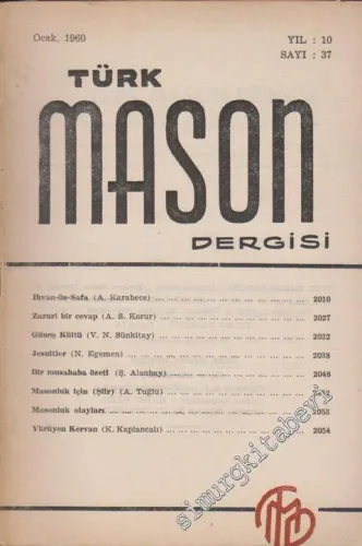 Türk Mason Dergisi - 37    10