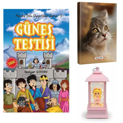 Güneş Testisi - Minik Kedi Planlama Defteri ve Kedili Kız Fener Tipi I