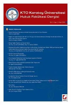 KTO Karatay Üniversitesi Hukuk Fakültesi Dergisi C: 1 S: 1
