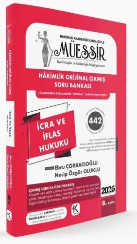 MÜESSİR 2026 Hakimlik İcra ve İflas Hukuku Orijinal Çıkmış Soru Bankas