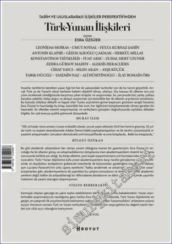 Tarih ve Uluslararası İlişkiler Perspektifinden Türk -Yunan İlişkileri