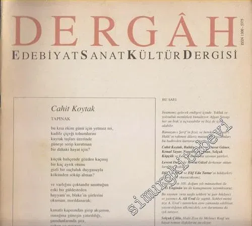 Dergâh: Aylık Edebiyat Sanat Kültür Dergisi - Sayı: 142, Aralık 2001, Cilt: 12