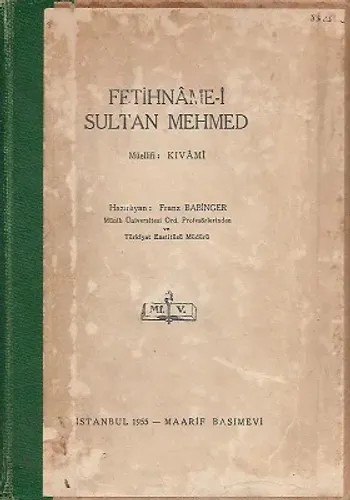 Fetihname-i Sultan Mehmed İstanbul 1955 Baskı