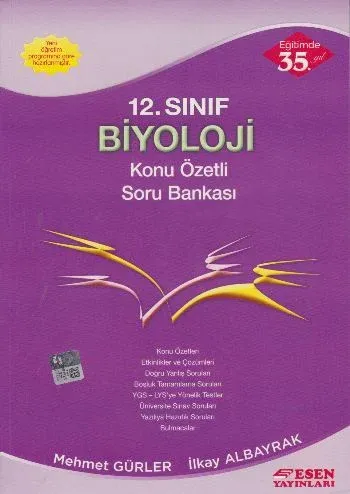 Esen 12. Sınıf Biyoloji  Konu Özetli Soru Bankası