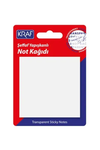 KRAF YAPIŞKANLI NOT KAĞIDI 76X76 50 yp Şeffaf 7676TR