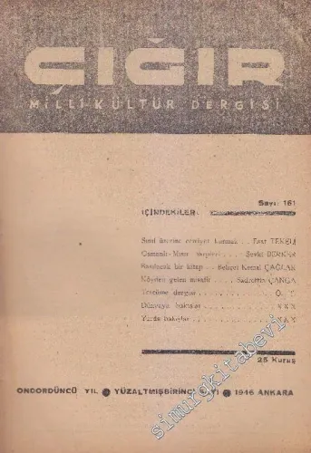 Çığır Milli Kültür Dergisi - Sayı: 161    14  Nisan