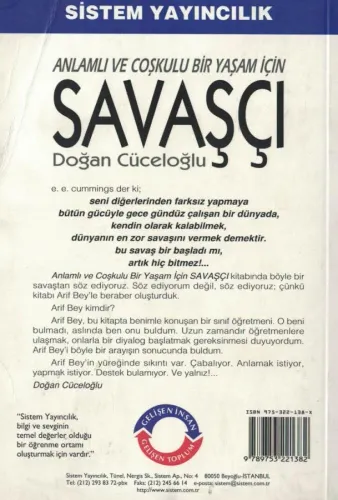 Savaşçı Doğan Cüceloğlu Sistem Yayıncılık %50 indirimli