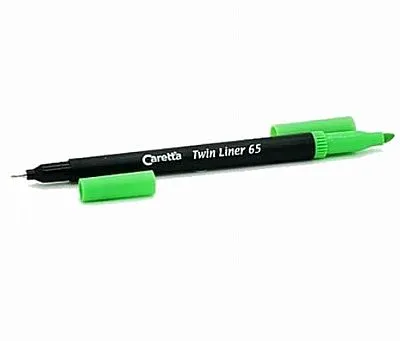CARETTA TWİN LİNER 65 KEÇELİ KALEM Fosforlu Yeşil