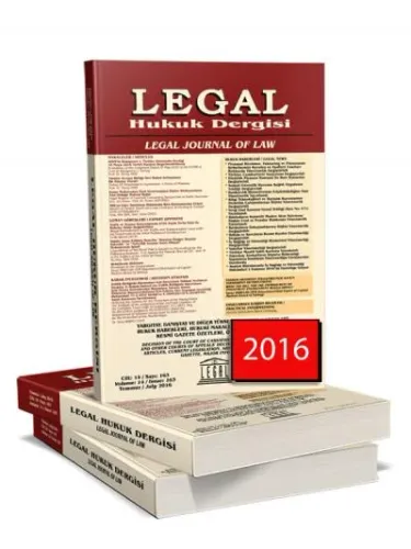 Legal Hukuk Dergisi ( 2016 Yılı Aboneliği ) (12 Sayı )