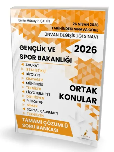 Pelikan Yayınları 2026 ÜDS Gençlik ve Spor Bakanlığı Ortak Konular Tamamı Çözümlü Soru Bankası