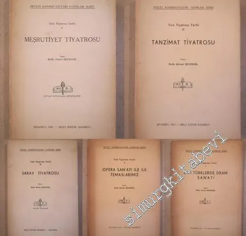 Türk Tiyatrosu Tarihi 5 Cilt TAKIM: Eski Türklerde Dram Sanatı, Opera Sanatı ile İlk Temaslarımız, Tanzimat Tiyatrosu, Saray Tiyatrosu, Meşrutiyet Tiyatrosu  -        1959