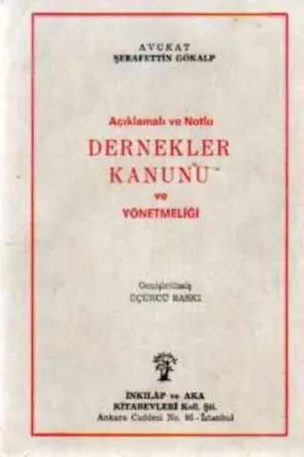 Dernekler Kanunu ve Yönetmeliği Şerafettin Gökalp
