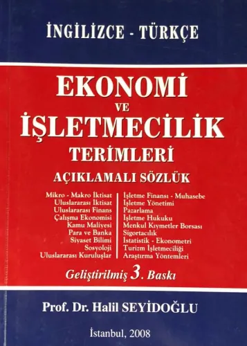 EKONOMİ VE İŞLETMECİLİK TERİMLERİ AÇIKLAMALI SÖZLÜK