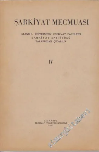Şarkiyat Mecmuası - Sayı: 4, 1961       1961
