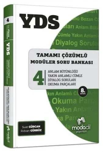 Modadil Yayınları YDS Tamamı Çözümlü Modüler Soru Bankası Serisi 4