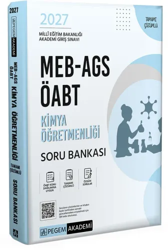 Pegem Yayınları 2027 MEB AGS ÖABT Kimya Öğretmenliği Tamamı Çözümlü Soru Bankası