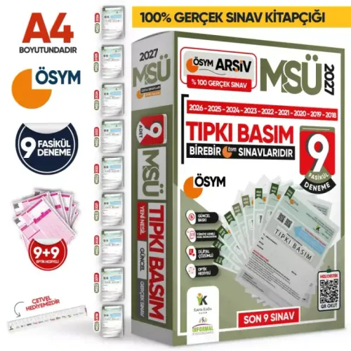 İnformal MSÜ ÖSYM Çıkmış Soru Tıpkı Basım 9 lu Deneme Paketi Türkiye Geneli Video ve Dijital Çözümlü 2027