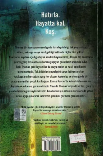 Labirent / Ölümcül Kaçış James Dashner Pegasus Yayıncılık