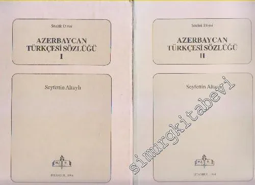 Azerbaycan Türkçesi Sözlüğü 2 Cilt TAKIM -