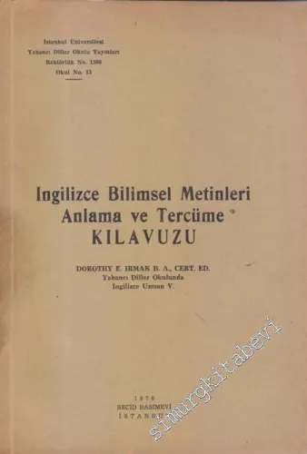 İngilizce  Bilimsel Metinleri Anlama ve Çeviri Kılavuzu -        1970