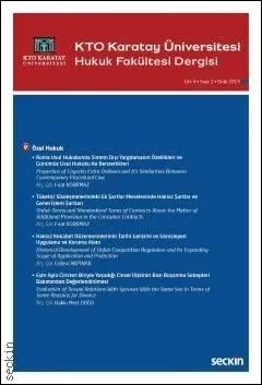 KTO Karatay Üniversitesi Hukuk Fakültesi Dergisi C: 4 S: 1 Ocak 2019