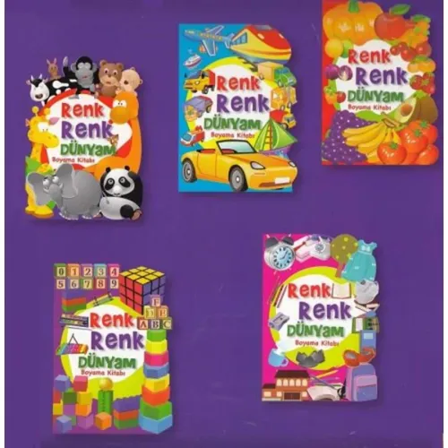 Renk Renk Dünyam Boyama Kitabı 5 Kitap