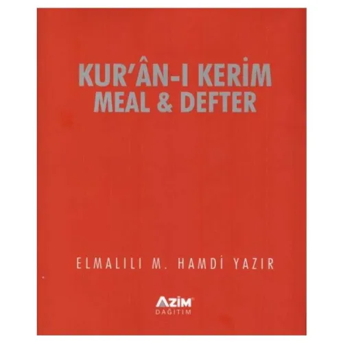 Kur'an-ı Kerim Meal ve Defter