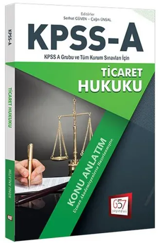 657 KPSS A Grubu Ticaret Hukuku Konu Anlatım 2018