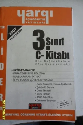 3. Sınıf İktisat-Maliye C Kitabı