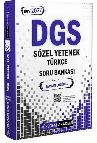 Pegem Yayınları 2027 DGS Sözel Yetenek Türkçe Tamamı Çözümlü Soru Bank