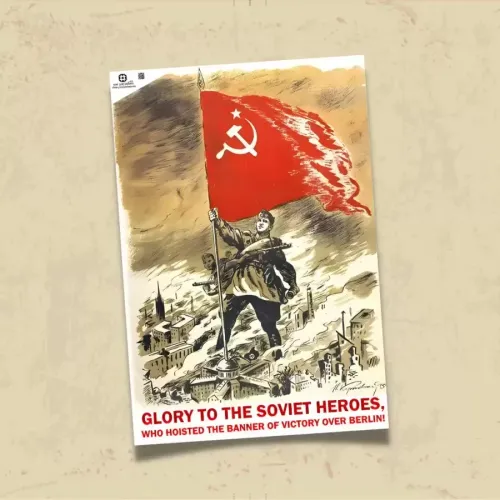 POSTER 0105 - İKİNCİ DÜNYA SAVAŞI SOVYET PROPAGANDA AFİŞİ - KUŞE KAĞIT (33X48)