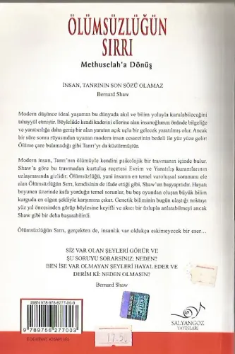 Ölümsüzlüğün Sırrı Methuselah'a Dönüş Bernard Shaw Salyangoz %40 indir