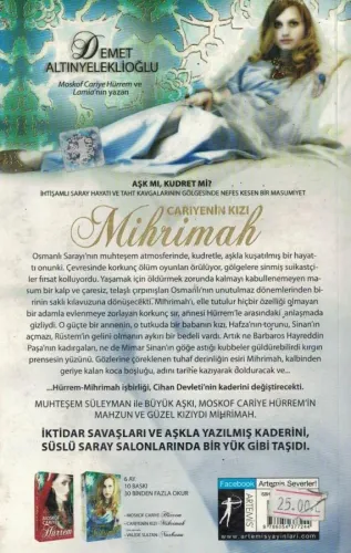 Cariyenin Kızı Mihrimah Demet Altınyeleklioğlu Artemis Yayınları %59 i