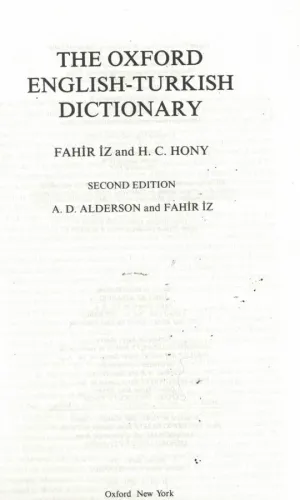 The Oxford Engish-Turkish Dictionary; 83.000 words and phrases; 155.00