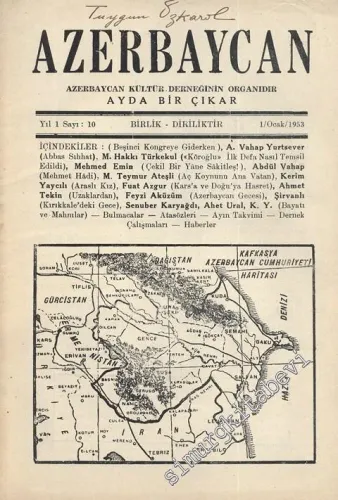 Azerbaycan - Azerbaycan Kültür Derneği Organı - Sayı: 10, Şubat 1953