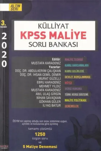 Külliyat Kpss Maliye Soru Bankası