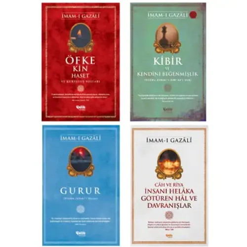 İmam Gazali Öfke ve Kin - Kibir ve Kendini Beğenmişlik - Gurur - Cah ve Riya 4'lü Set