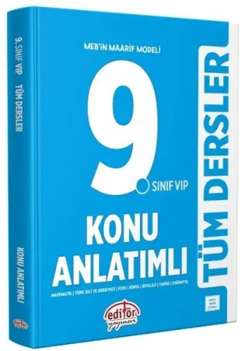 Editör Yayınları 9. Sınıf VIP Tüm Dersler Konu Anlatımlı