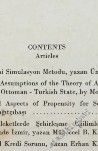 ODTÜ Gelişme Dergisi - METU Studies in Development 1971 - Sayı: 3      Güz